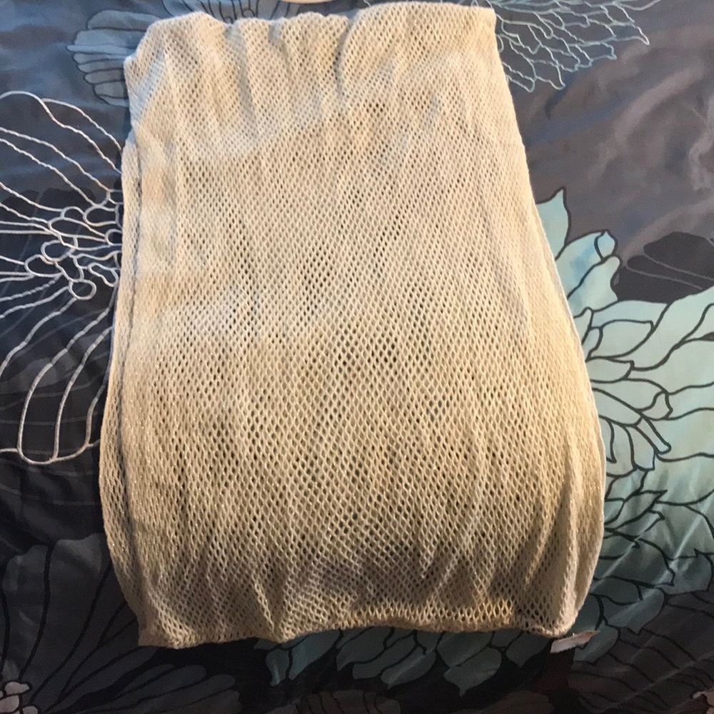 A white sparkled colored infinity scarf brand new